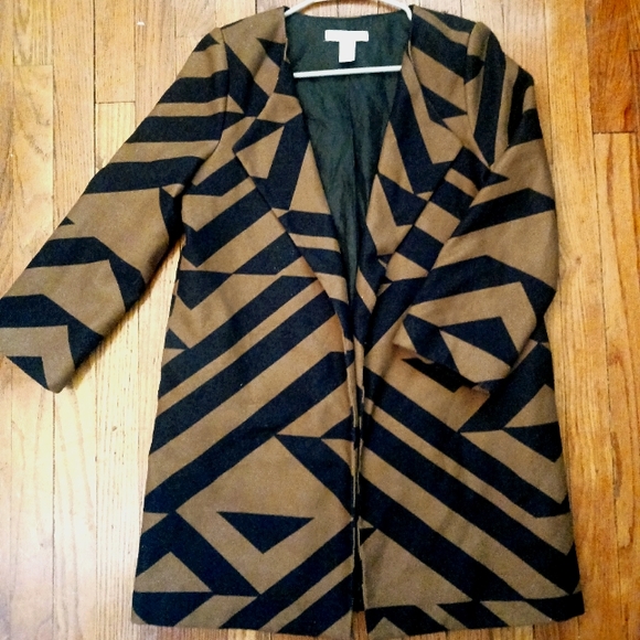 H&M jacket size 4 brown and black print - Picture 1 of 5